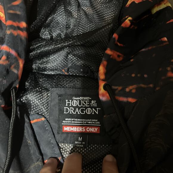 Game Of Thrones House Of The Dragon Windbreaker Jacket Mens Medium Members Only - Picture 7 of 12